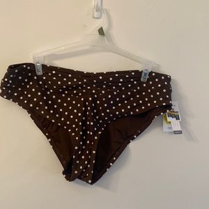 NWT time and tru brown polka dot bikini bottoms size 1x